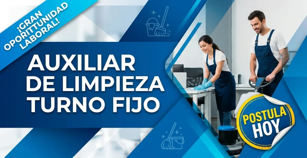 Auxiliar de limpieza turno fijo