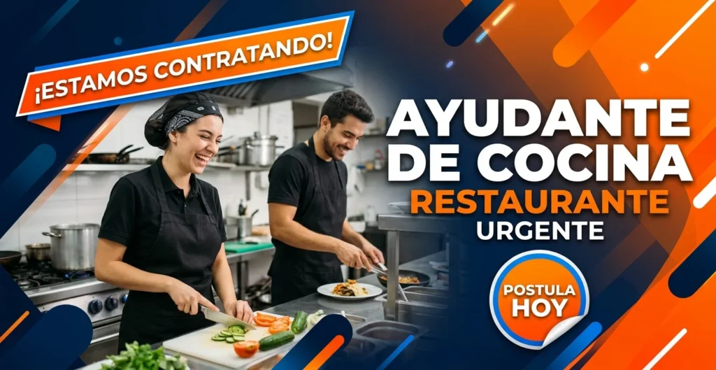Ayudante de cocina restaurante urgente