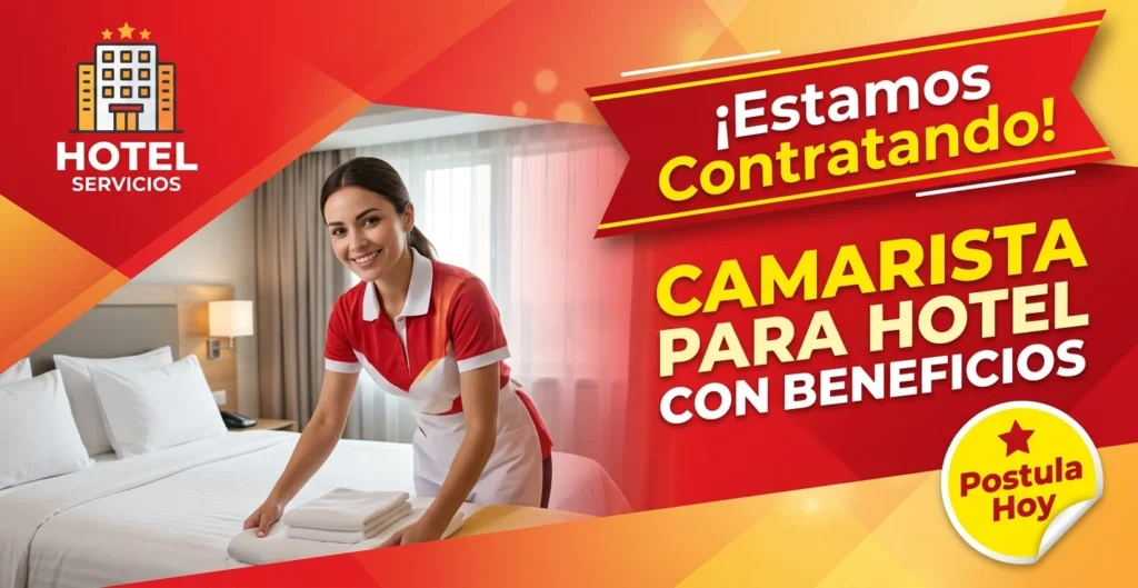 Camarista para hotel con beneficios